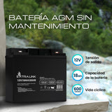 Extralink Akumulator Battery Accumulator Agm 12v 18ah - Batterie - 18.000 Mah Sealed Lead Acid (Vrla) 13,5 V