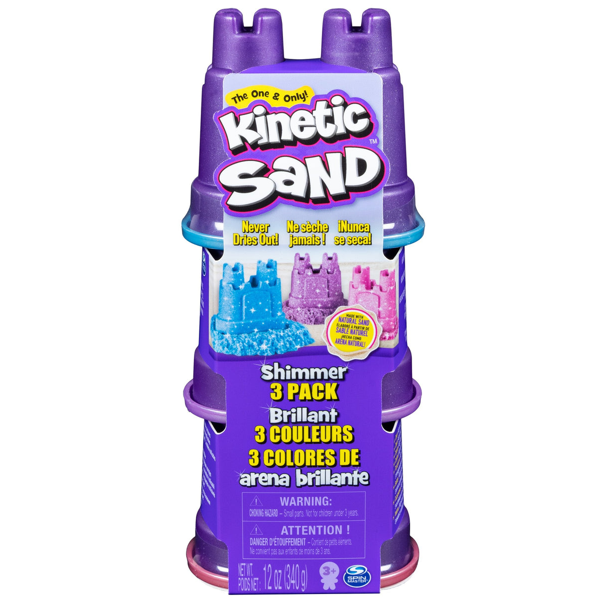 Spin Master Kinetic Sand - Arena Brillante, Paquete De 3, Arena De Juego 340 Gramos 6053520