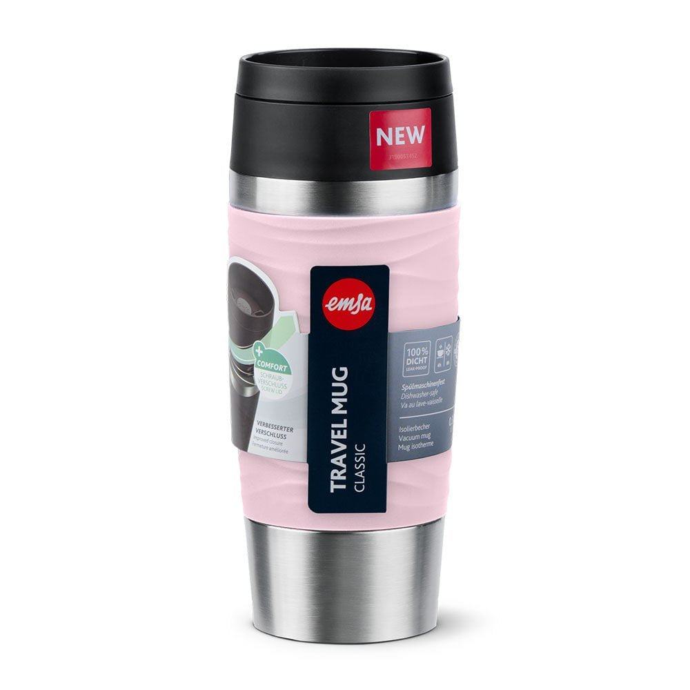 Taza Térmica Emsa Travel Mug  Waves Rosa Claro/Acero Inoxidable, 0,36 Litros N2021400