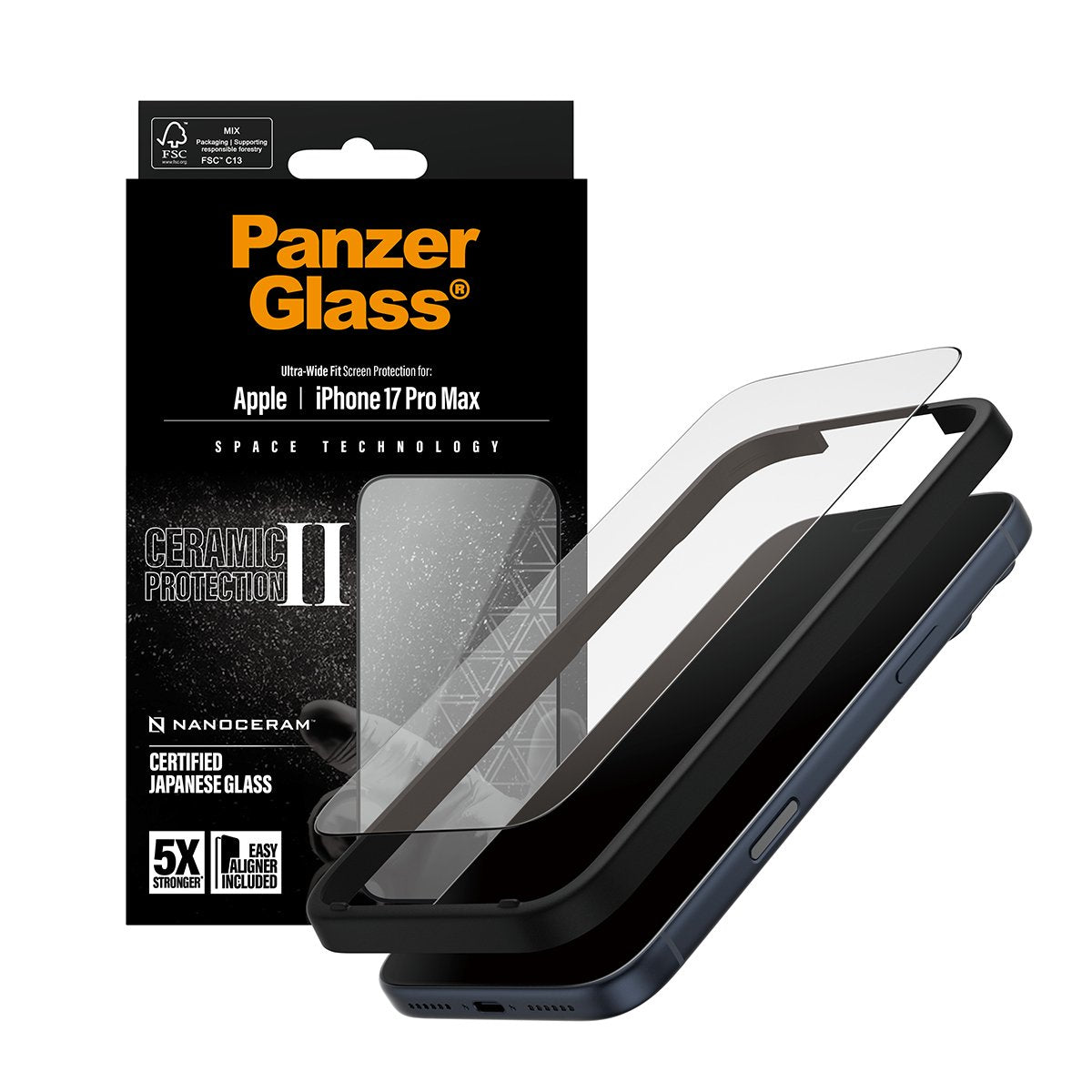Panzerglass Ceramic Ii Screen Protector Iphone 17 Pro Max Ultra-Wide Fit