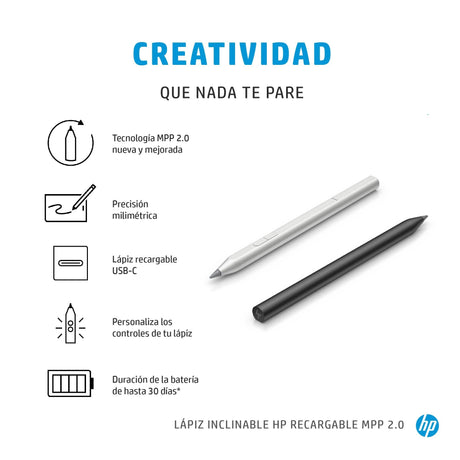 EAN 0194850725531 - HP Rechargeable MPP 2.0 Tilt Pen lápiz digital 10 g Plata imagen 4