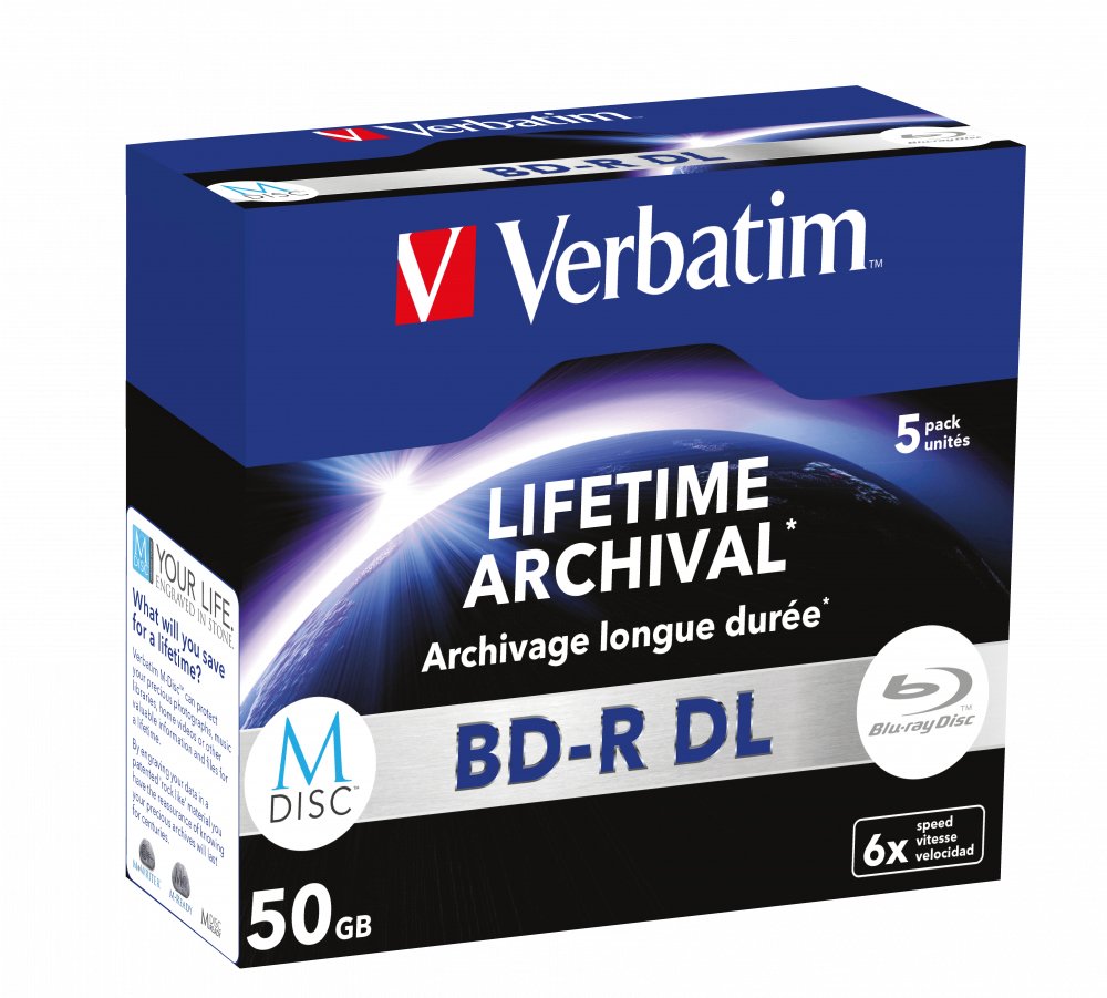 Verbatim M-Disc Bd-R Blu-Ray 50gb 6x Speed 5 Pieza(S)