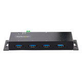 Startech Hub Industrial Usb 3.0 De 5gbps De 4 Puertos - Concentrador Usb Con Protección De Picos Y Descargas Esd - Ladrón Usb-A De Montaje En Pared/Escritorio/Din