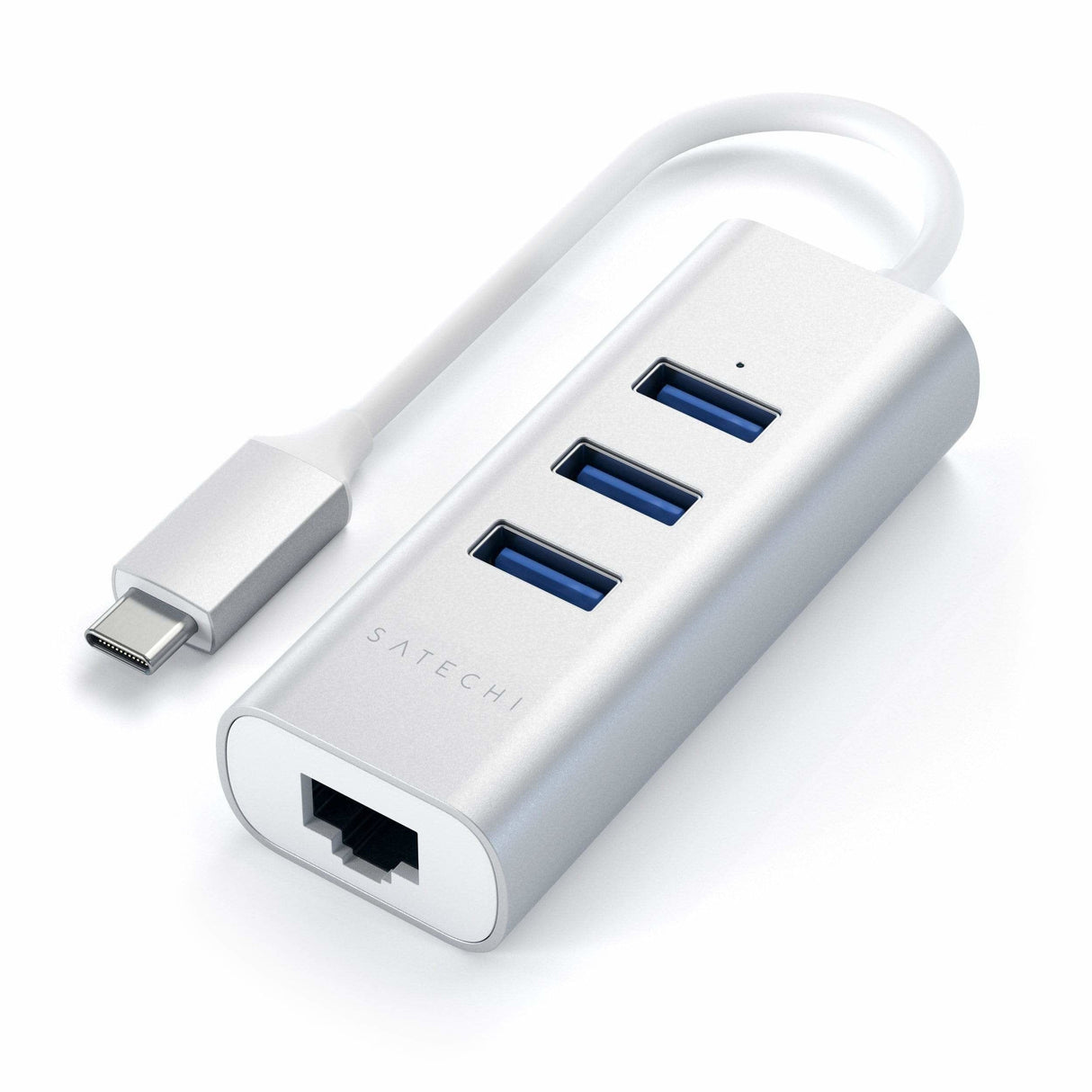 Satechi Aluminium 2 W 1 - Usb-C (3x Usb-A, Ethernet) (Srebrny)