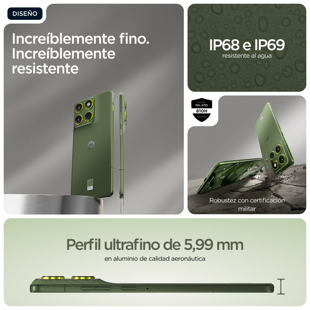 Smartphone Motorola Edge 70 17 Cm (6.7") Dual Sim Android 16.0 5g Usb Type-C 12 Gb 512 Gb 4800 Mah Green