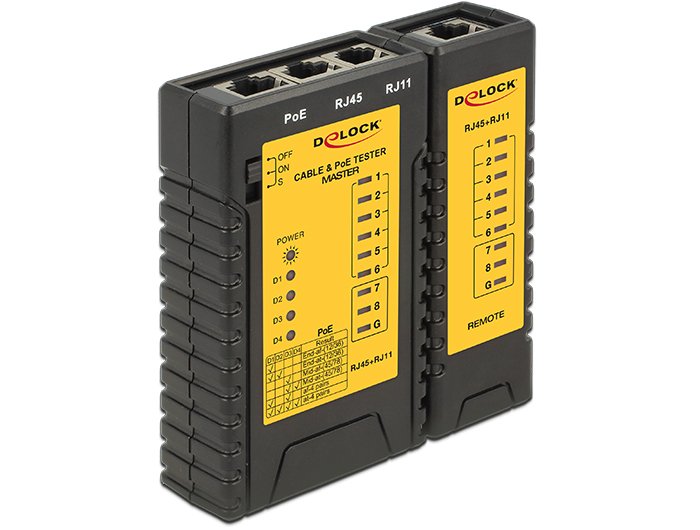 Delock 86107 Comprobador De Cables Rj45 / Rj12 / Poe