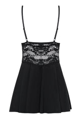 Babydoll Y Tanga Color Negro Talla (Interno):S/M