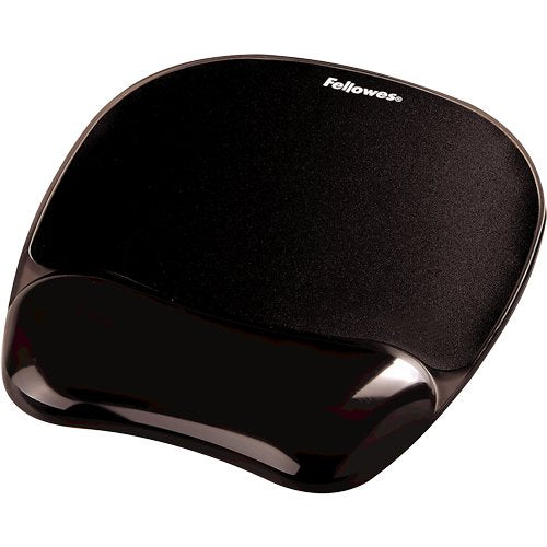 Fellowes Alfombrilla Reposamuñecas Gel Crystal Negro