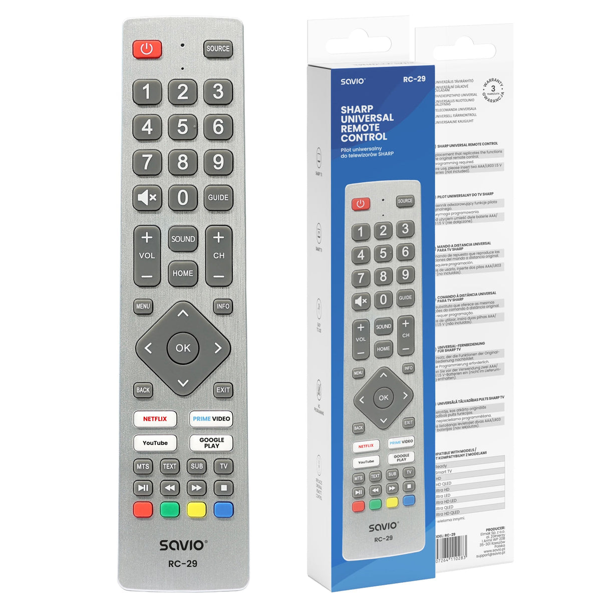 Mando A Distancia Universal Para Televisores Sharp Savio Rc-29