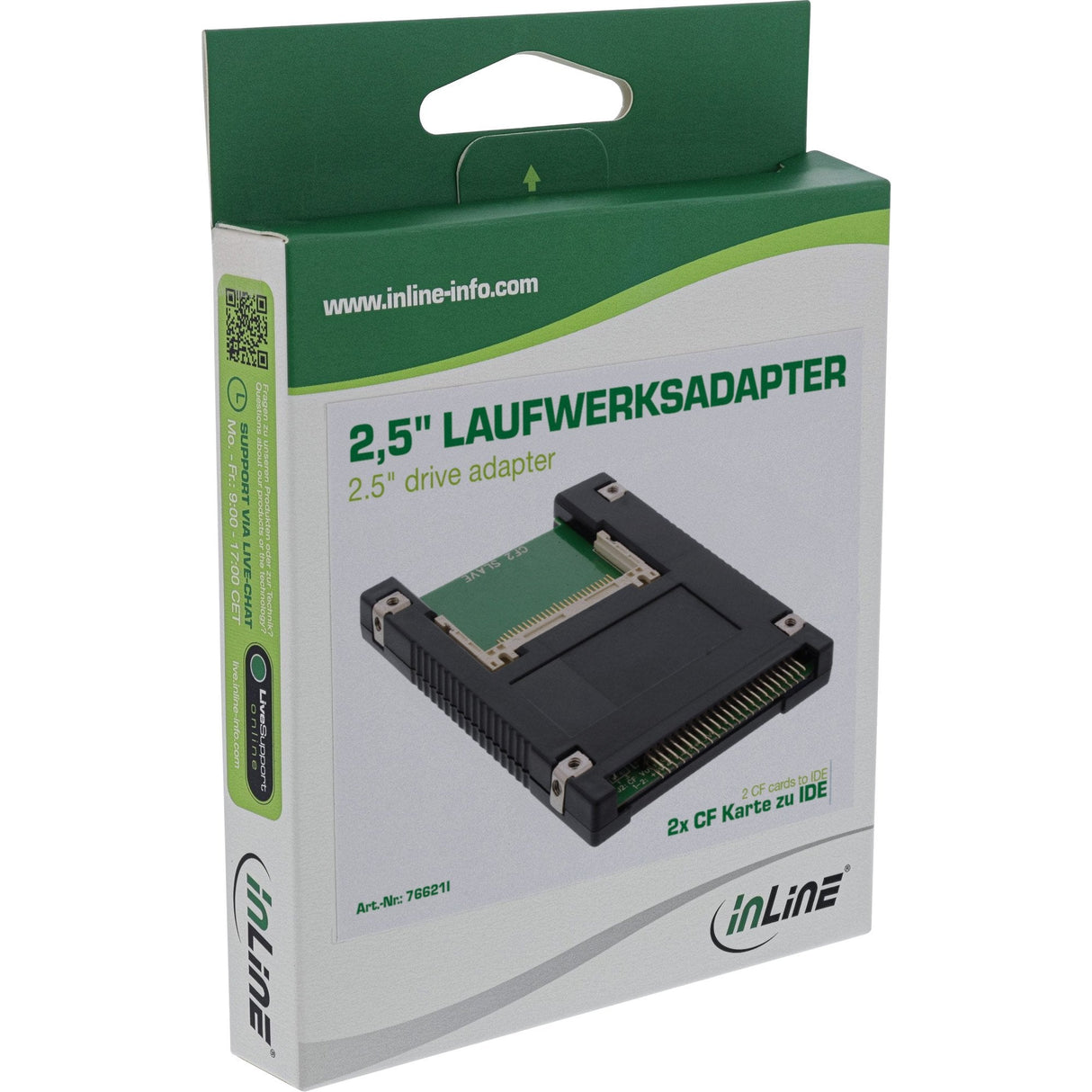 Adaptador Inline Ide De 2,5" A 2x Compact Flash Utiliza Tarjetas Cf Como Discos Duros