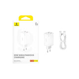 EAN 6932172644437 - Baseus GAN6 65W ADPTR + 100W C KBL-BYZ cargador de dispositivo móvil PDA, Tableta, Teléfono Blanco Corrie imagen 1