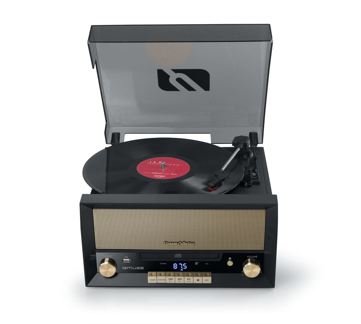 Muse Lector De Vinilo Mt-110 B Cd Bt Radio Encoder