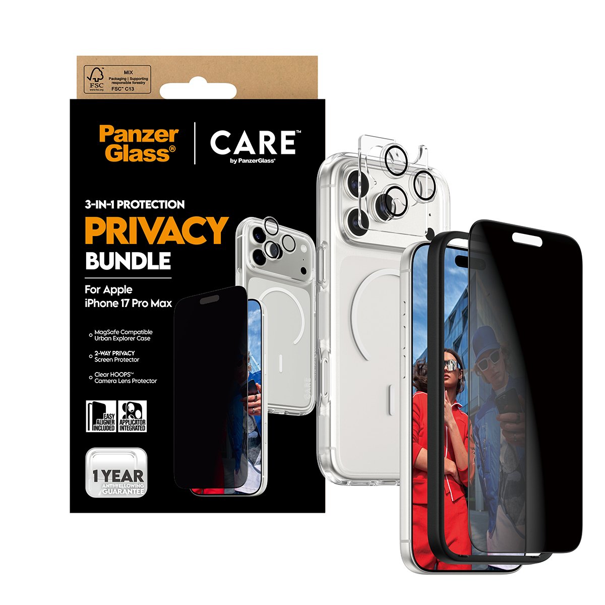 EAN 5715685027444 - PanzerGlass ® | CARE by ® 3-in-1 Flagship Privacy Bundle iPhone 17 Pro Max Protector de pantalla Apple 1  imagen 6