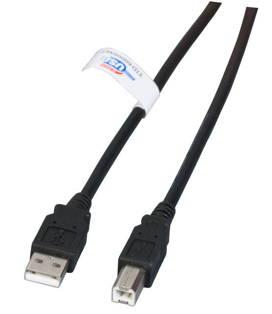 Efb Usb2.0 Anschlusscable A-B, St.-St., 1,0m, Schwarz, Lszh