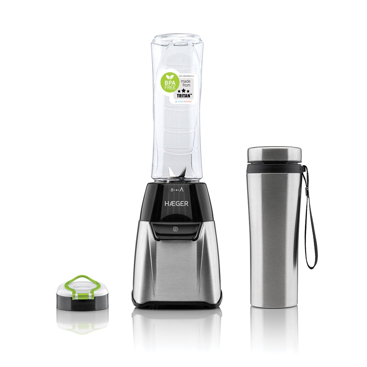 EAN 5608475032875 - Haeger LQ-350.008A licuadora 0,6 L Licuadora de vaso 350 W Negro, Acero inoxidable, Transparente imagen 1