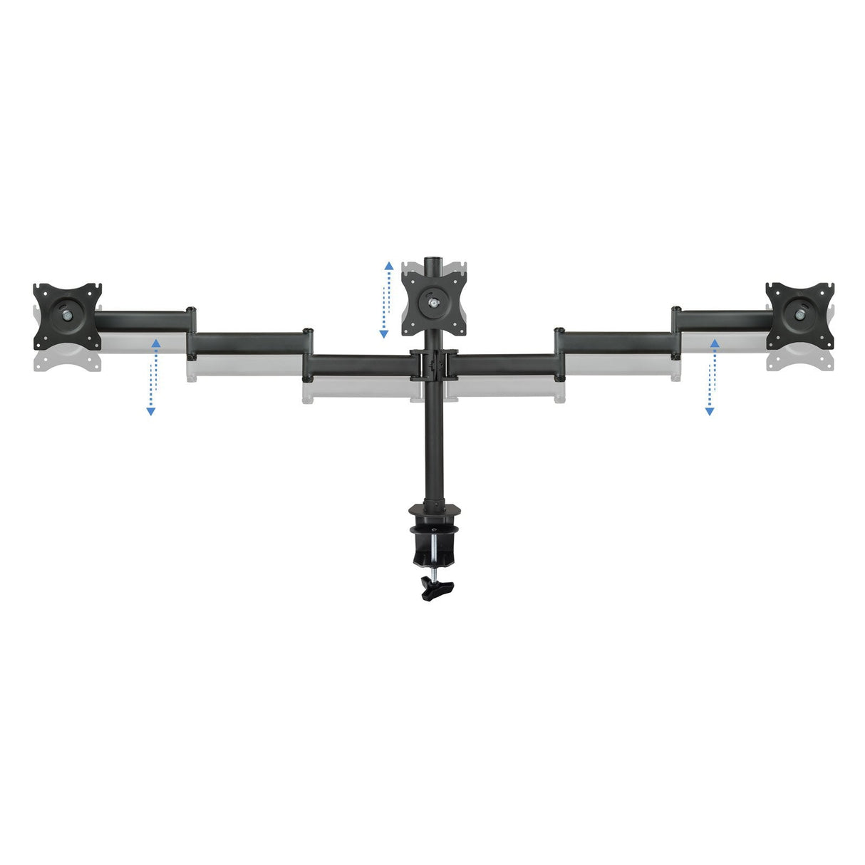 Tooq Soporte De Mesa Con Brazos Articulados Para 3 Monitores De 13"-27" - Giratorio E Inclinable - Gestion De Cables -