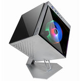 Caja Pc Azza Cube Mini 805 Cube Gaming , Plata / Aluminio, Vidrio Templado