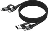 Ansmann Magnetisches 4in1 Ladecable (Negro, Usb-A / Usb-C / Lightning) 1700-0188