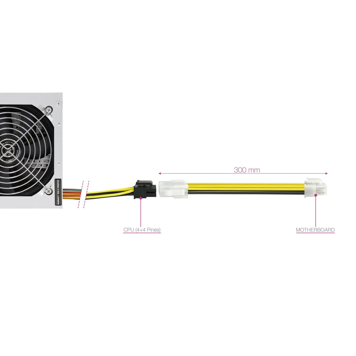 Cable Alimentacion Extensor Fuente 8pines H-4+4pines N 30cm Nanocable 10.19.1402u