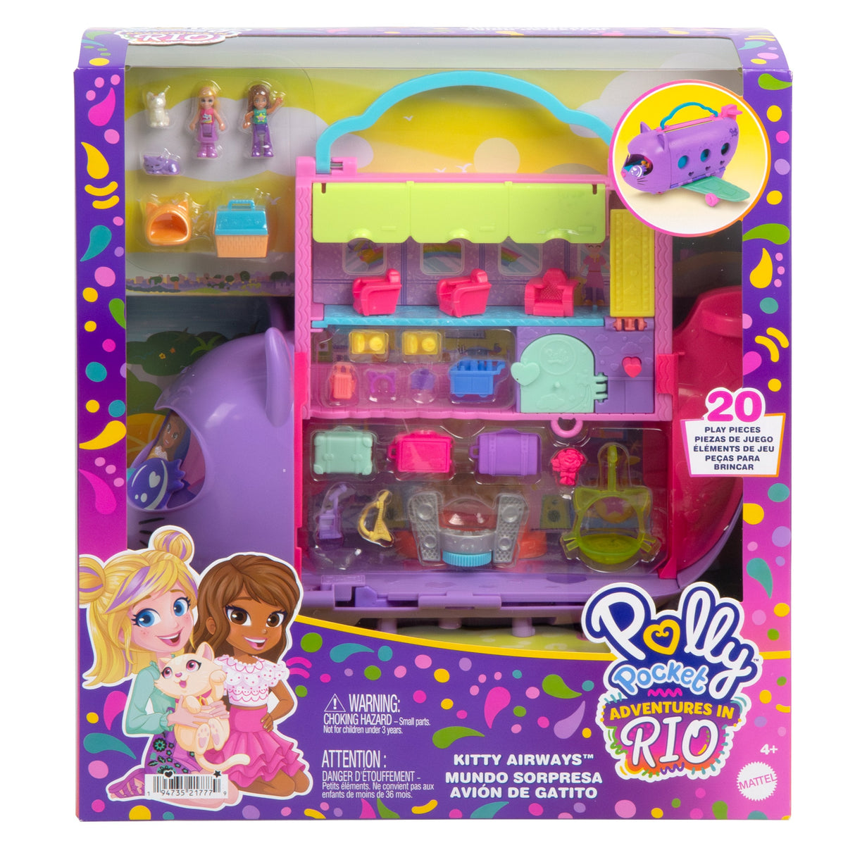 Cofre Avion De Gatito Polly Pocket