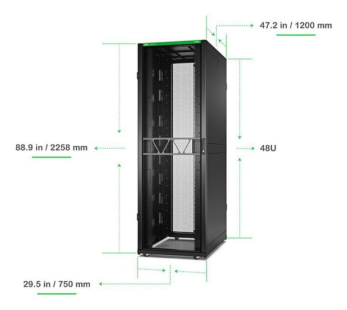 Apc Netshelter Sx Gen 2 Rack Armario 2258 Al X 750 An X 1200 P Mm Con Laterales Para Suelo Negro 48u 19" Conforme A La Taa Para P/N: Srtl2k2rm1uwc Srtl3krm1uic