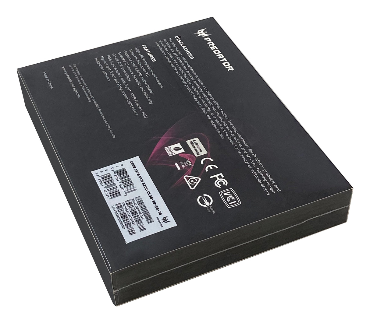 Acer Predator Vesta2  Ddr5 32g Cl34 Black Rgb 16x2 6000