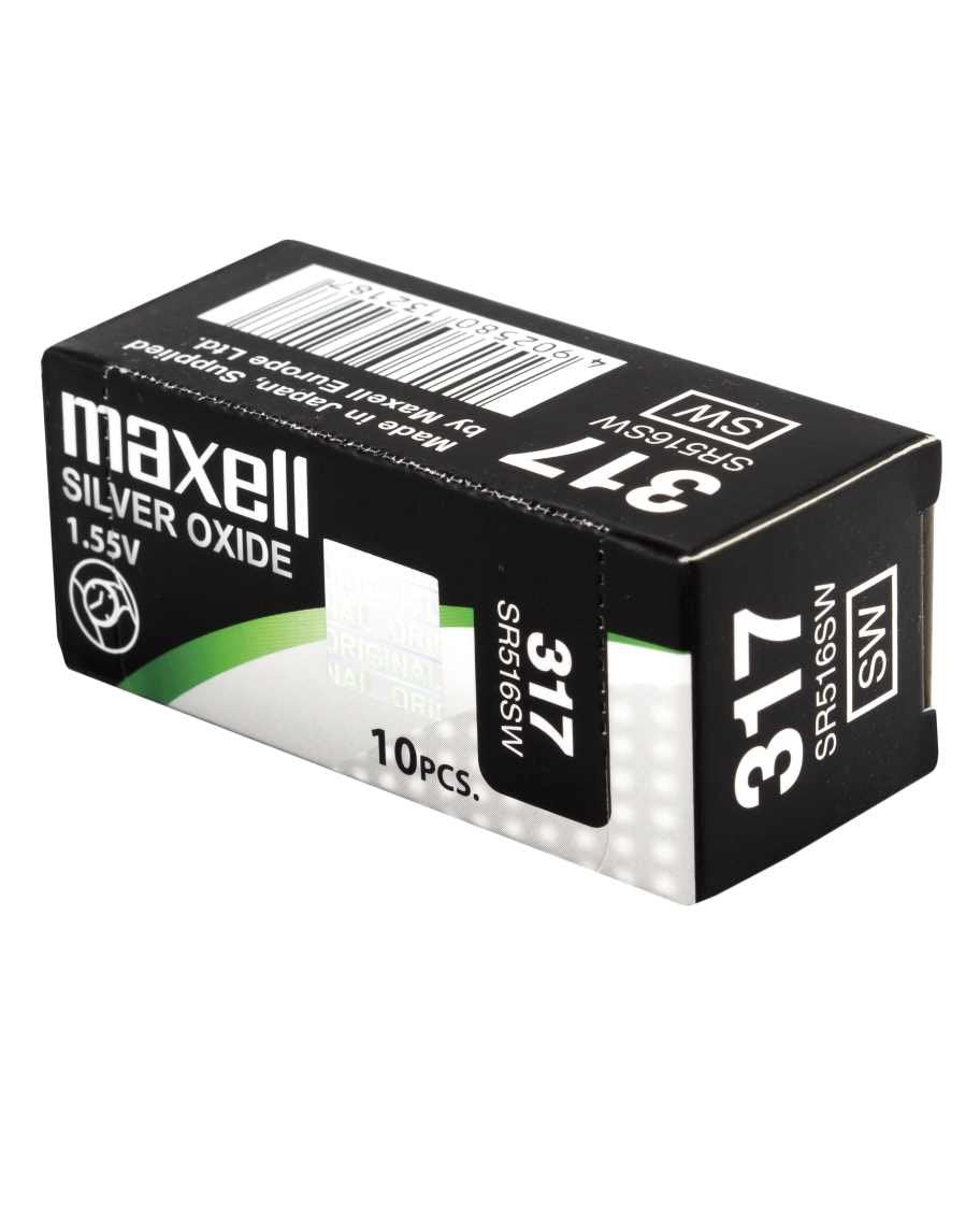 Maxell Pila Oxido Plata (317) Sr516sw Caja 10 Ud Eu 0% Mercurio