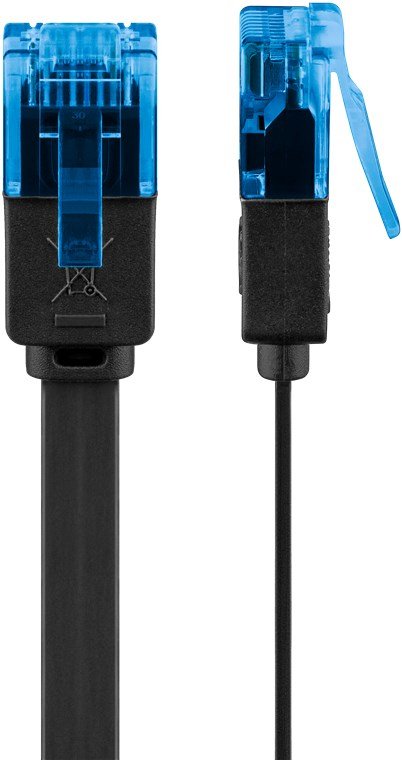 Cat 6a Flat-Patch Cable U/Utp, Black, 5 M - Copper
