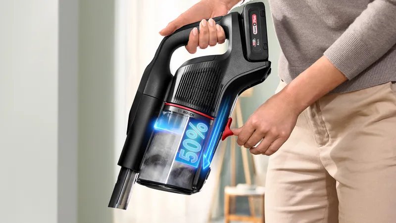 EAN 4242005469598 - Bosch Unlimited 10 Aspiradora escoba 2 en 1 Batería Secar HEPA Sin bolsa 0,4 L Negro 4 Ah imagen 7