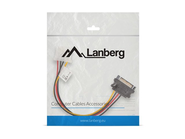 Lanberg Cable Alimentacion Molex Hembra A Sata Macho  Ca-Sahd-10cu-0015 15 CentaâMetros