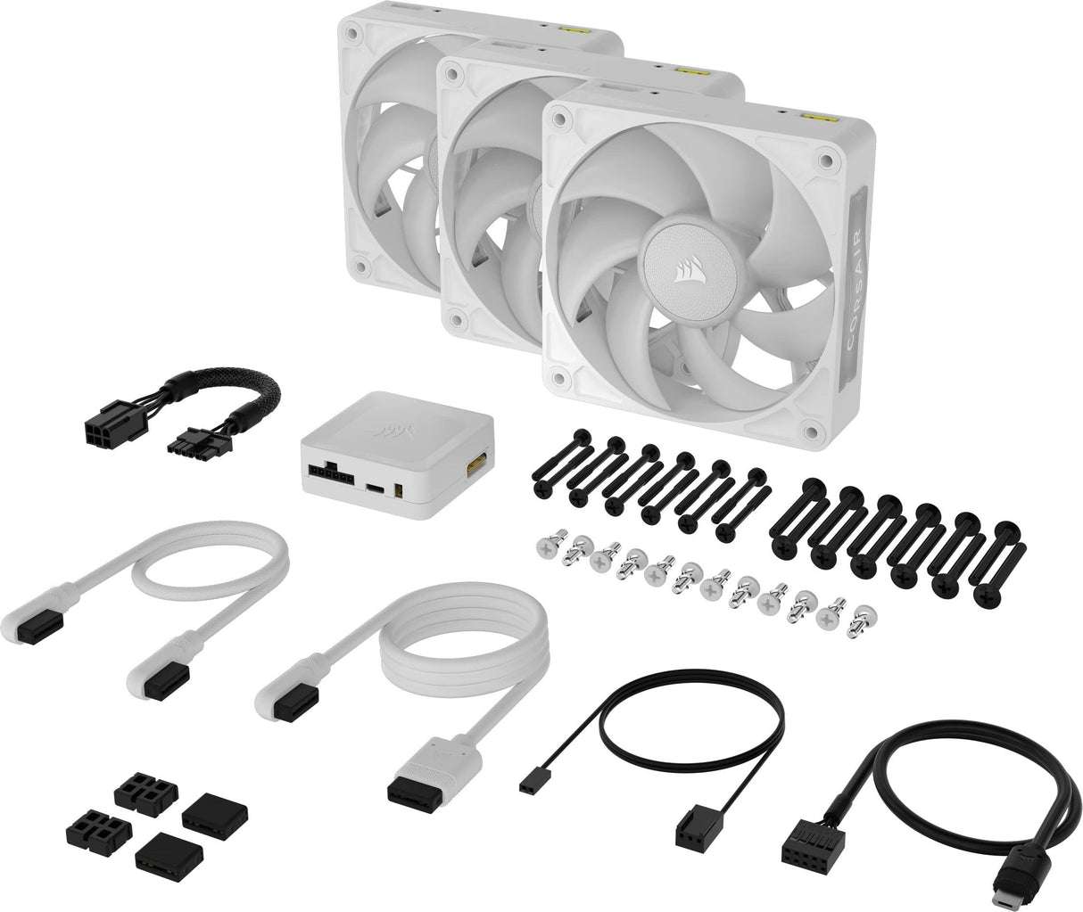 Ventilador Caja Corsair Rx Rgb Max Series, Icue Link Rx120 Rgb Max White, 120mm Rgb Fan, Triple Fan Kit Co-9051038-Ww