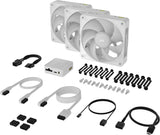Ventilador Caja Corsair Rx Rgb Max Series, Icue Link Rx120 Rgb Max White, 120mm Rgb Fan, Triple Fan Kit Co-9051038-Ww