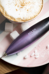 Adler Ad 4499 Espumador De Leche Con Soporte Negro Morado