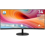 Monitor Msi Pro Mp341cq E12 34" Ultrawide Quad Hd 120hz Va Curvo Altavoces