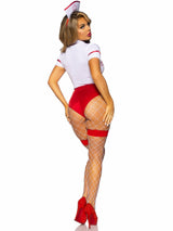 Leg Avenue - Disfraz Enfermera Sexy Rojo/Blanco M