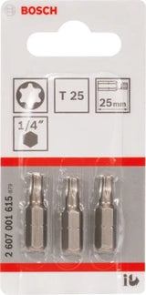 Bosch 3 Piezas. Puntas De Destornillador T25 Xh 25mm