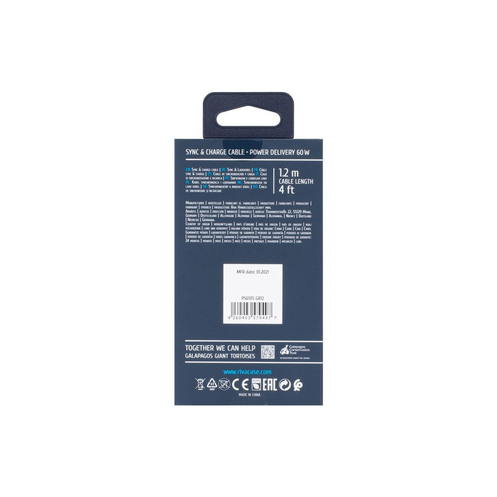 EAN 4260403579497 - Rivacase PS6105 GR12 cable USB USB 2.0 1,2 m USB C Gris imagen 6