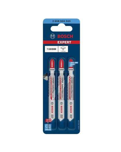 Bosch Professional Expert Hoja De Sierra De Calar De Carburo T 108 Bhm 'Carbon Fiber Clean' 3 Piezas 2608900565