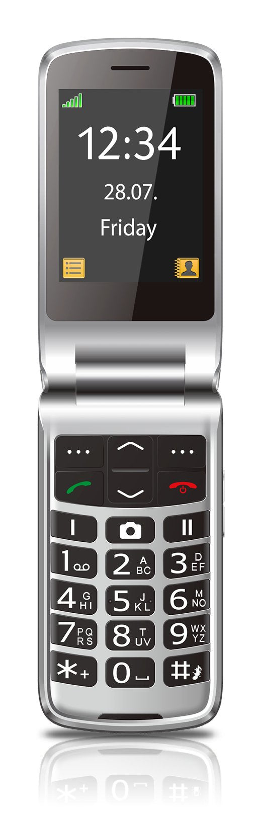 Beafon Sl645 Silver Line, Grosstastenklapphandy, Negro