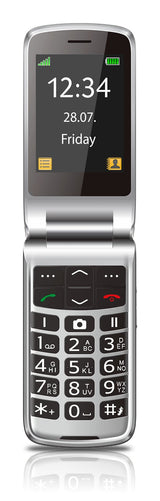 Beafon Sl645 Silver Line, Grosstastenklapphandy, Negro