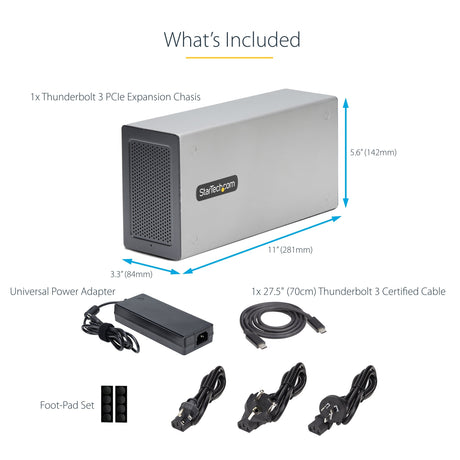 EAN 0065030895002 - StarTech.com 2TBT3-PCIE-ENCLOSURE base para portátil y replicador de puertos Alámbrico Plata imagen 15