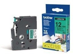 Brother Cinta Mecanográfico Negro Sobre Verde Tze-731 Tz-731 12 Mm X 8 M, Laminado
