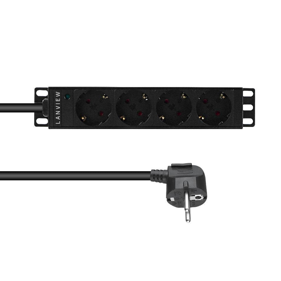 10ïï 4-Way Schuko Outlets  With 2-Meter 3g1.5mm2 Cable