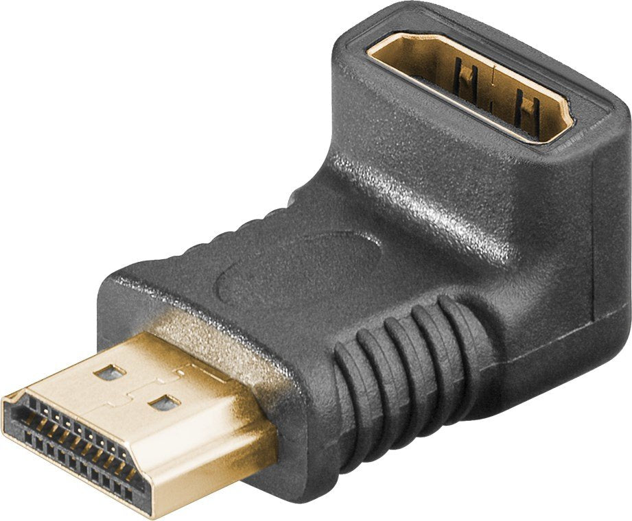 Hdmi/Hdmi Angled Adaptor, Black - Hdmi A-Plug > Hdmi A-J