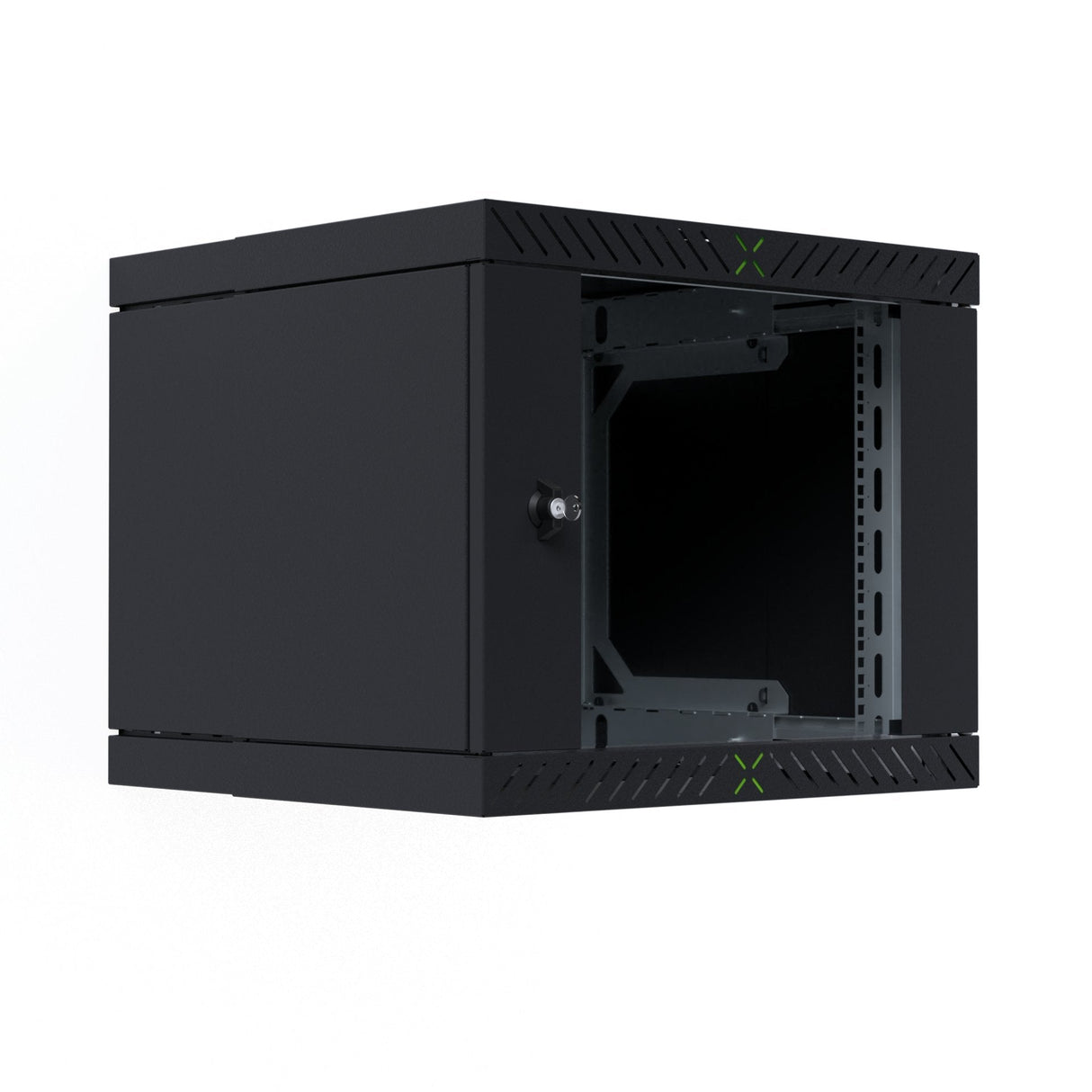 Armario De Pared X-Rack De 19" Con Puerta De Vidrio De 400-600 Mm, 9u, Negro.
