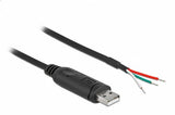 Delock Adaptercable Usb 2.0 Typ-A Zu Seriell Rs-232 Mit 3 Offenen Cableenden 2 M