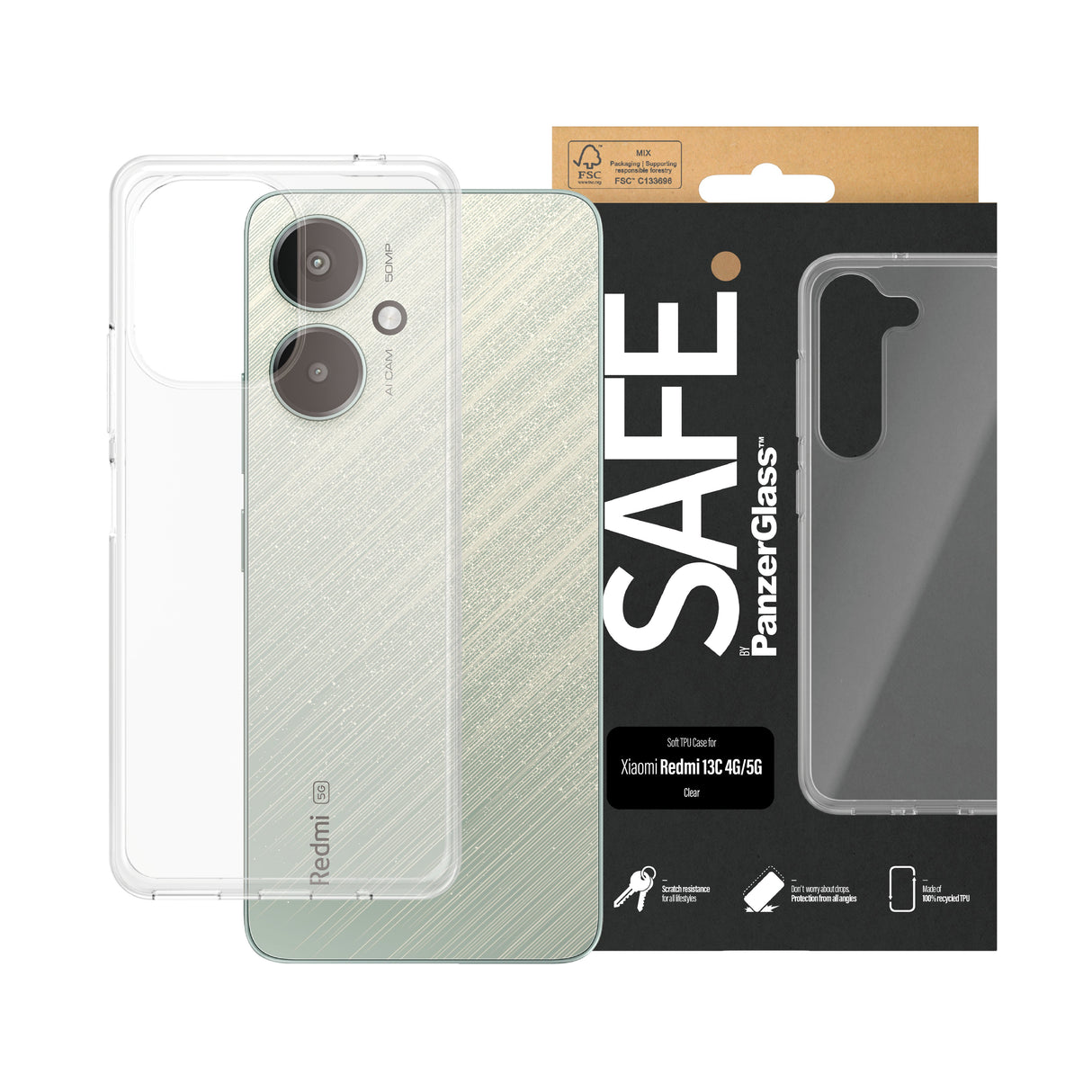 EAN 5711724957192 - PanzerGlass SAFE. By ® TPU Case Transparent for Xiaomi Redmi 13C funda para teléfono móvil Transparente imagen 2