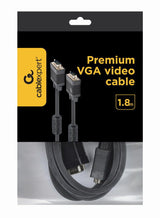 Gembird Cable  Vga D-Sub  M/M 2 Ferritas 1.80m Negro Cc-Ppvga-6b