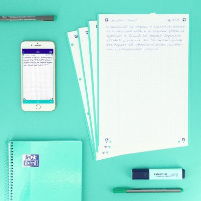 Oxford Recambio Classic 1 Color 100h + 20h Gratis A4 90gr 5x5mm 4/Taladros Banda Verde Menta