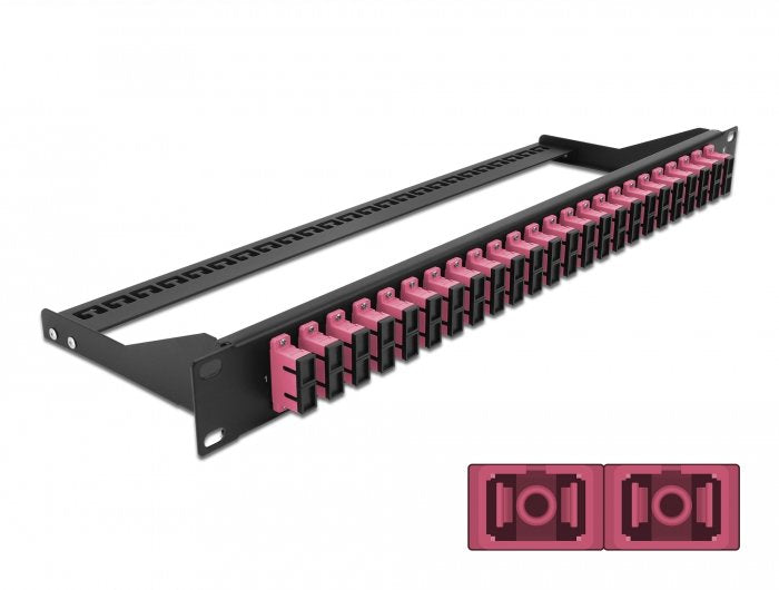 Delock Patch Panel Fibra 19"  24 Puertos Sc Duplex Violeta